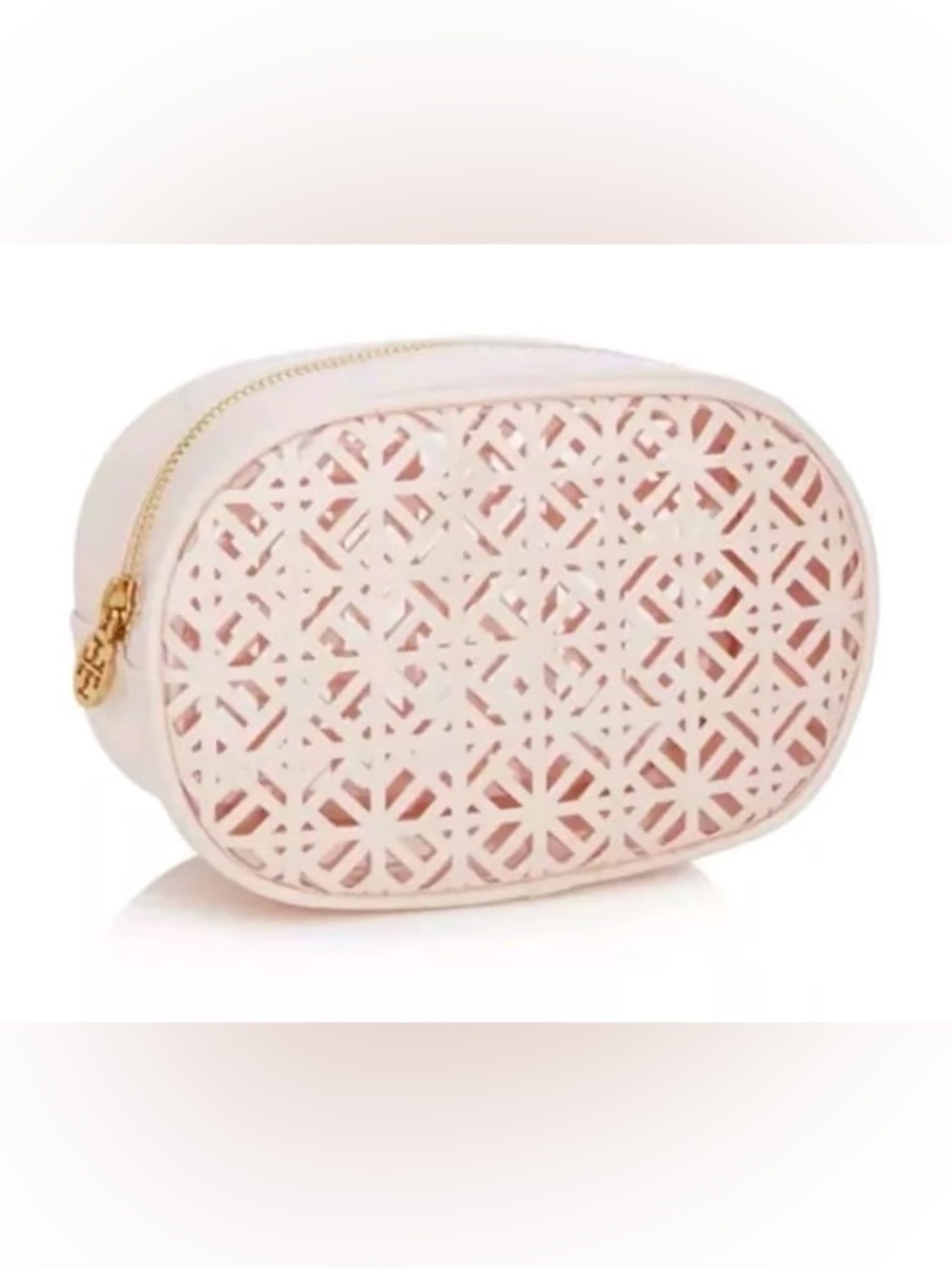 Tory Burch  Laser-Cut Cosmetic Pouch with Gold Zip